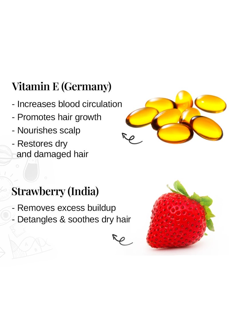 BARE ANATOMY Junior Gentle Cleansing Shampoo For Kids From 5-12 Years Tear-Free And Hypoallergenic Ph 5.5 Coconut Milk Protein, Almond Oil, Vitamin E And Strawberry Vegan, 250 Ml - Image 5